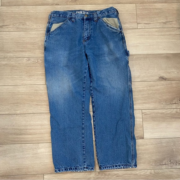 Guide Gear Flannel Lined Carpenter Jeans Mens Size 36x30 Blue Straight Denim - Picture 2 of 8